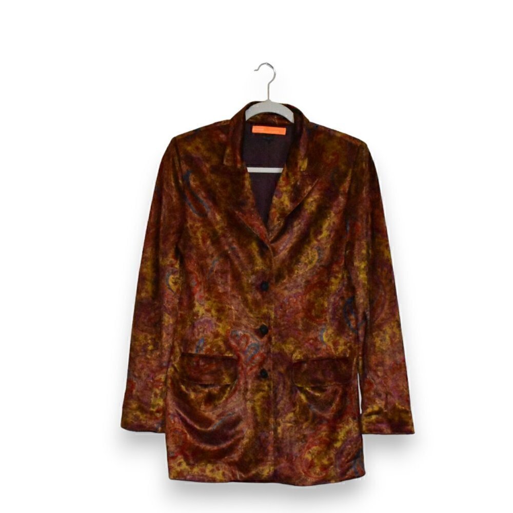 Cynthia Cynthia Steffe Multi Color Paisley Velvet Fall Jacket Blazer Size 4